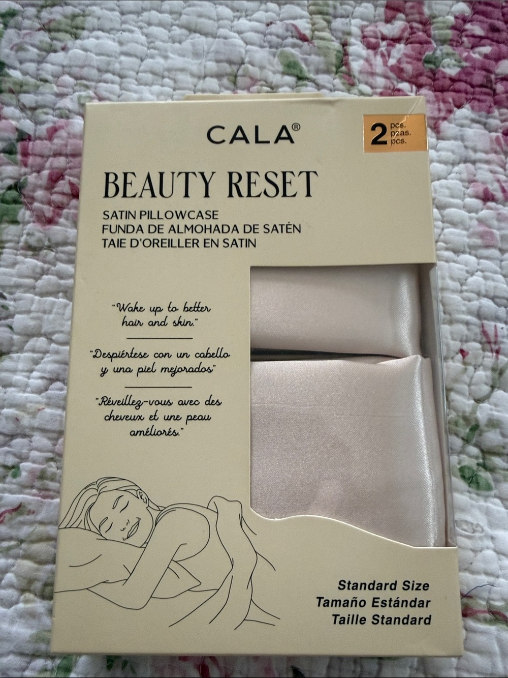 CALA Beauty Reset Satin Pillowcase Pair - Champagne